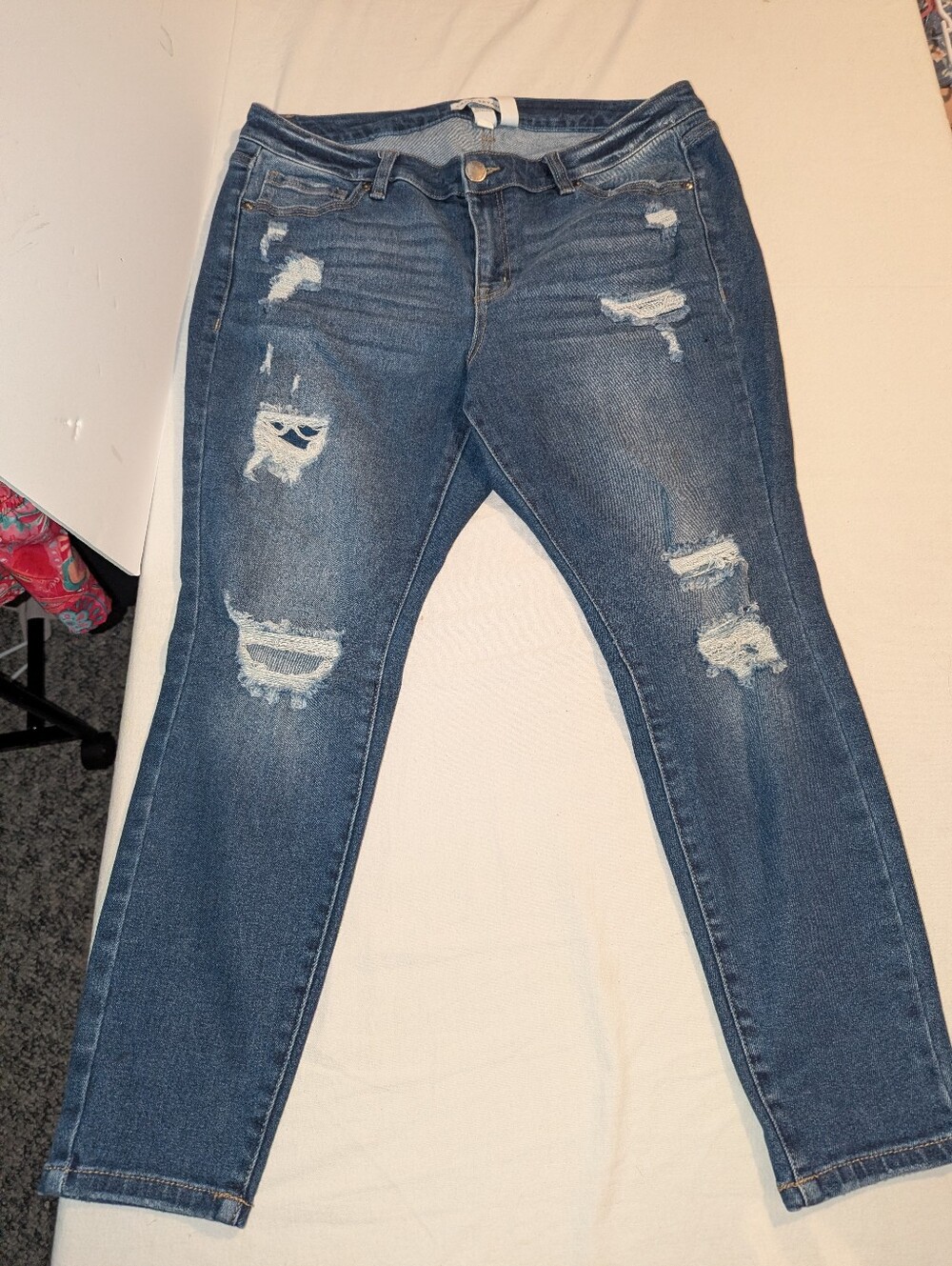 Lane Bryant Flex Magic Waistband Distressed Skinny Jeans 16P